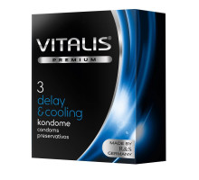 Презервативы VITALIS PREMIUM delay & cooling с охлаждающим эффектом - 3 шт. (прозрачный)