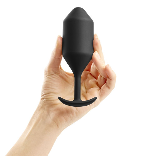 Чёрная пробка для ношения B-vibe Snug Plug 4 - 14 см. (черный)