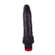 Чёрный вибратор с клиторальными лепестками - 18,5 см. (черный)