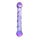 Фиолетовый стеклянный фаллоимитатор с шишечками - 19,5 см. (фиолетовый)