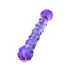 Фиолетовый стеклянный фаллоимитатор с шишечками - 19,5 см. (фиолетовый)