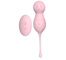Нежно-розовые вагинальные шарики VAVA с пультом ДУ (нежно-розовый)