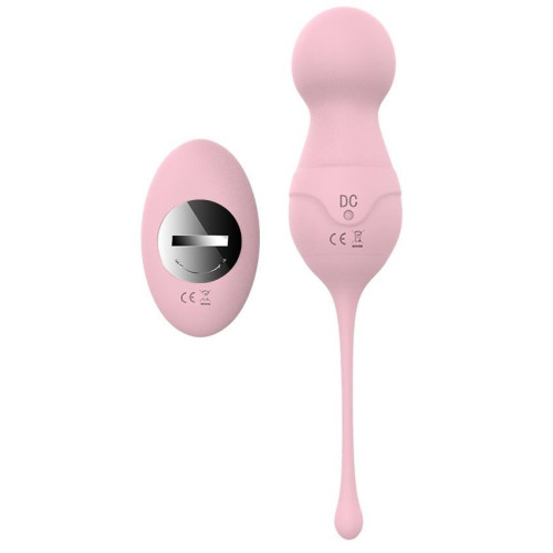 Нежно-розовые вагинальные шарики VAVA с пультом ДУ (нежно-розовый)