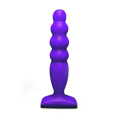 Фиолетовый анальный стимулятор Large Bubble Plug - 14,5 см. (фиолетовый)