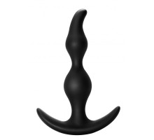 Чёрная анальная пробка Bent Anal Plug Black - 13 см. (черный)