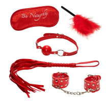 Эротический набор БДСМ из 5 предметов в красном цвете (красный)
