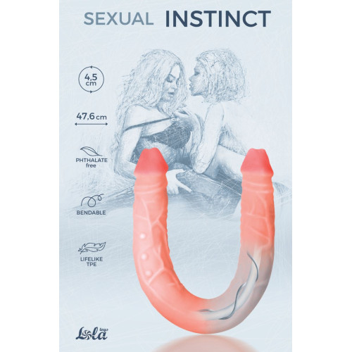 Гнущийся фаллоимитатор Sexual Instinct - 47,6 см. (телесный)