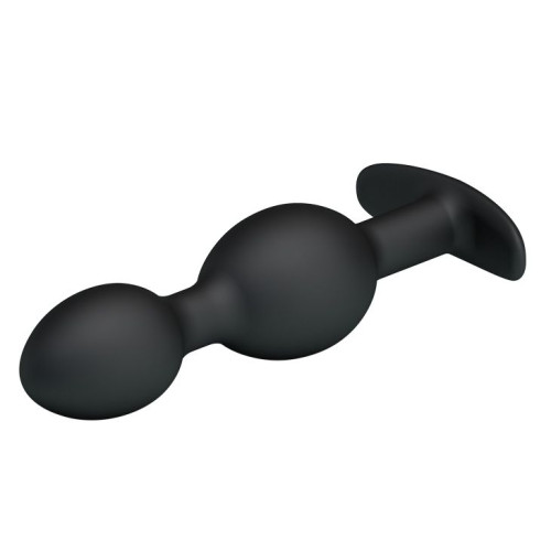 Чёрные анальные шарики из силикона - 12,5 см. (черный)