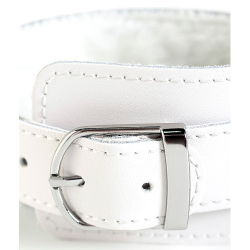 Белые кожаные наручники (белый)