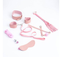 Эротический БДСМ-набор из 8 предметов в нежно-розовом цвете (нежно-розовый)