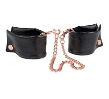 Черные мягкие наручники Entice French Cuffs с цепью (черный)