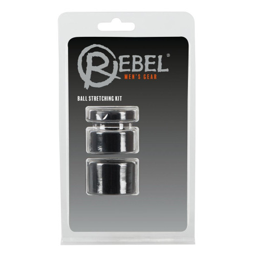 Набор из 3 колец для утяжки мошонки Rebel Ball Stretching Kit (черный)