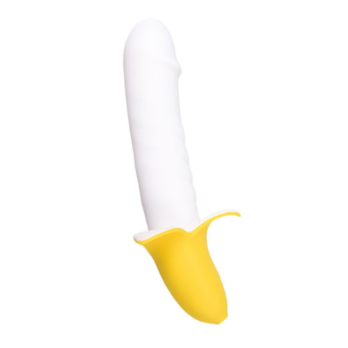 Пульсатор в форме банана B-nana - 19 см. (белый с желтым)