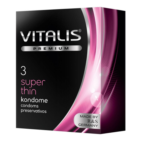 Ультратонкие презервативы VITALIS PREMIUM super thin - 3 шт. (прозрачный)