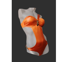 Оригинальный купальник-монокини с декором (оранжевый|36)