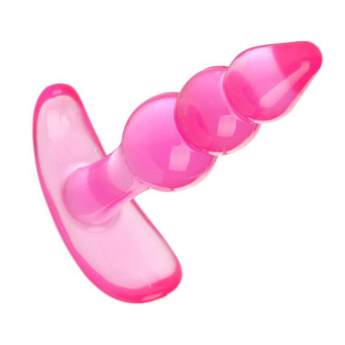 Розовая анальная пробка Bubbles Bumpy Starter - 11 см. (розовый)