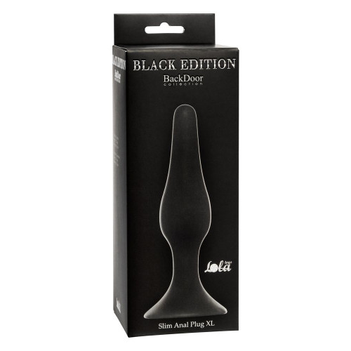 Чёрная анальная пробка Slim Anal Plug XL - 15,5 см. (черный)