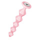 Розовая анальная цепочка с кристаллом Chummy - 16 см. (розовый)
