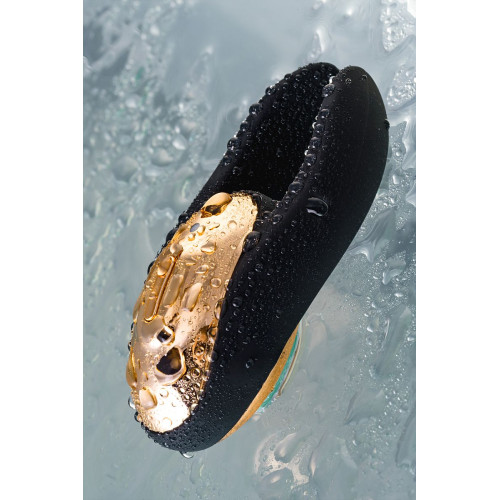 Чёрно-золотой клиторальный вибромассажер WANAME Wave (черный с золотым)