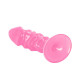 Розовый анальный стимулятор-фаллос - 12,3 см. (розовый)