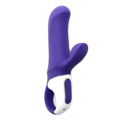 Фиолетовый вибратор Satisfyer Magic Bunny с клиторальным отростком - 17,6 см. (фиолетовый)
