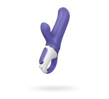 Фиолетовый вибратор Satisfyer Magic Bunny с клиторальным отростком - 17,6 см. (фиолетовый)