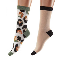 Набор из 2 пар носков Bamboo Socks - однотонные и с пятнышками (разноцветный|S-M-L)