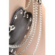 Серебристо-черное кожаное бикини с цепочками Theatre (серебристый с черным|S-M-L)