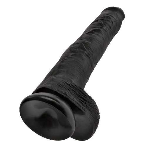 Чёрный фаллоимитатор-гигант 14  Cock with Balls - 37,5 см. (черный)