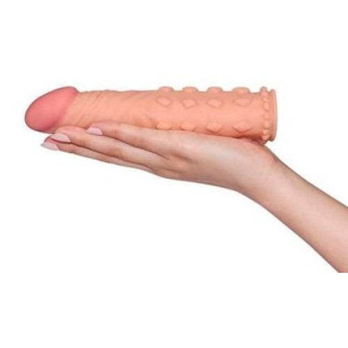 Телесная насадка-фаллос Super-Realistic Penis - 18 см. (телесный)