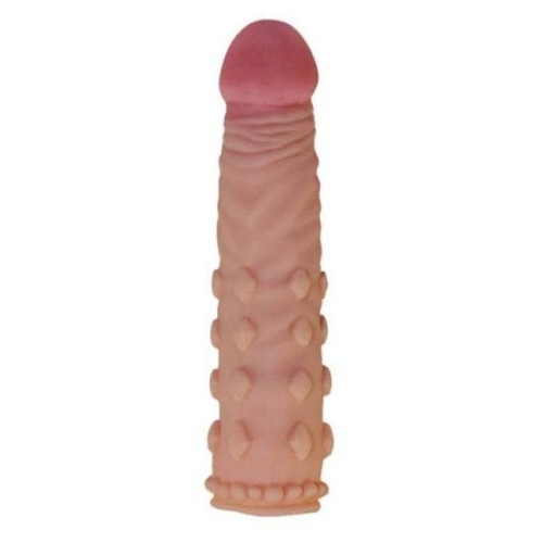 Телесная насадка-фаллос Super-Realistic Penis - 18 см. (телесный)