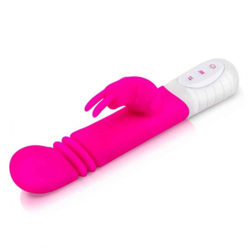 Розовый массажер для G-точки Slim Shaft thrusting G-spot Rabbit - 23 см. (розовый)