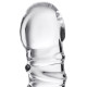 Фаллос со спиралевидным рельефом из прозрачного стекла - 16 см. (прозрачный)
