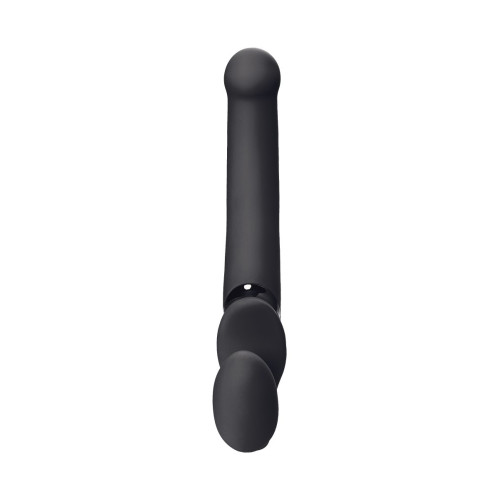 Черный безремневой вибрострапон Silicone Bendable Strap-On - size XL (черный)