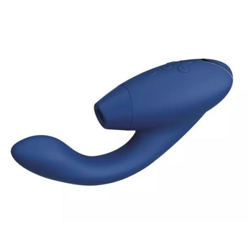 Синий вибратор Womanizer Duo 2 с бесконтактной клиторальной стимуляцией (синий)