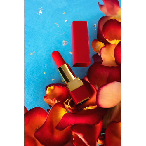 Красный вибратор-помада Pansies - 9 см. (красный)