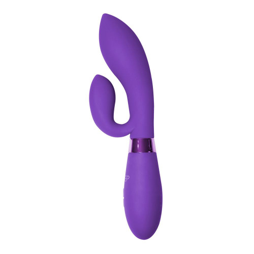 Фиолетовый вибратор Gina с клиторальным отростком - 20 см. (фиолетовый)