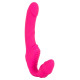 Розовый безремневой страпон с вибрацией (розовый)