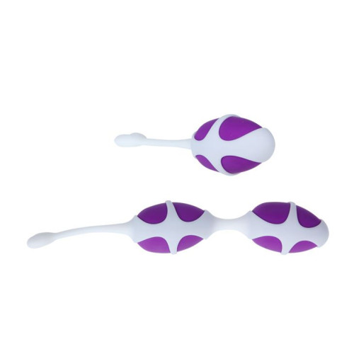 Фиолетовые вагинальные шарики из силикона: 2+1 (фиолетовый)