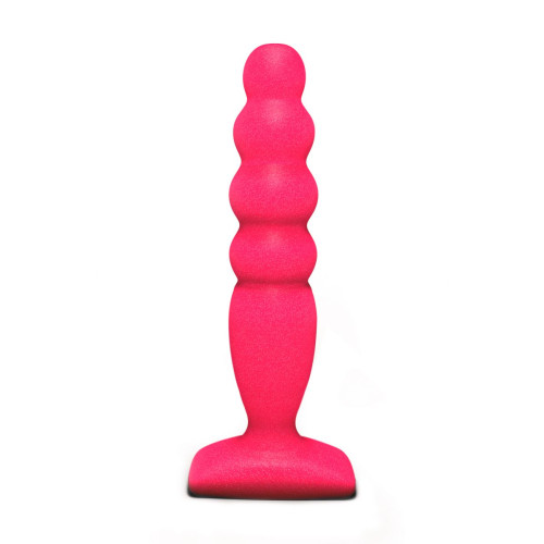 Розовый анальный стимулятор Large Bubble Plug - 14,5 см. (розовый)