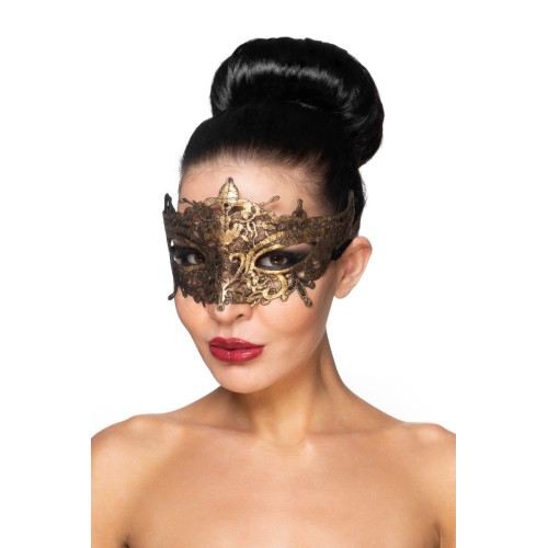 Золотистая карнавальная маска  Каф (золотистый)