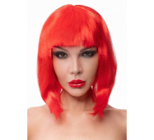 Красный парик-каре с челкой (красный)