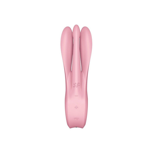 Розовый вибратор Threesome 1 с  пальчиками (розовый)