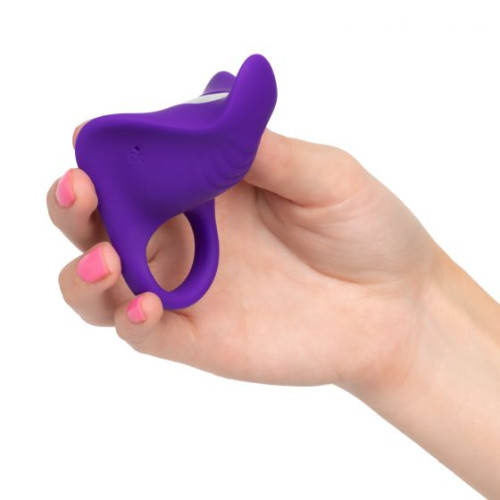 Фиолетовое перезаряжаемое эрекционное кольцо Silicone Remote Orgasm Ring (фиолетовый)