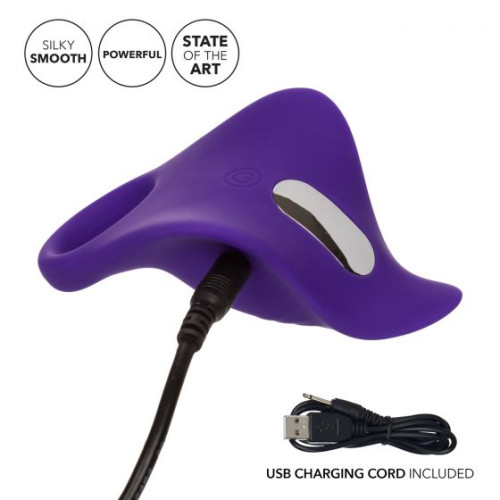 Фиолетовое перезаряжаемое эрекционное кольцо Silicone Remote Orgasm Ring (фиолетовый)