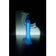 Прозрачно-синий фаллоимитатор, светящийся в темноте, Bruce Glow - 22 см. (синий)