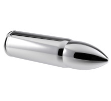 Серебристый вибромассажер-пуля Full Metall Love - 15 см. (серебристый)