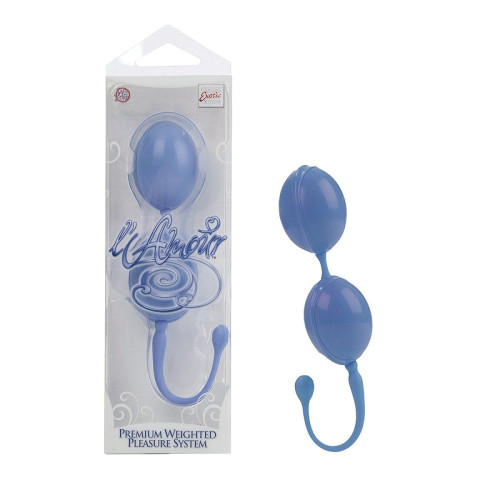 Голубые вагинальные шарики LAmour Premium Weighted Pleasure System (голубой)