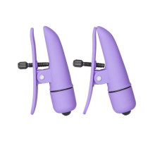 Фиолетовые зажимы-прищепки с вибрацией Nipplettes (фиолетовый)