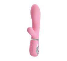 Нежно-розовый вибратор-кролик Thomas с мягкой головкой - 20,5 см. (нежно-розовый)